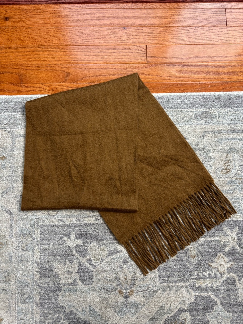 Nordstrom 100% Cashmere Warm Brown Luxury Wrap Scarf With Fringe